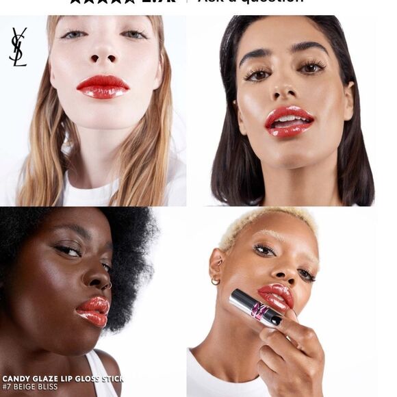 Yves Saint Laurent 7 Beige Bliss Rouge Volupté Candy Glaze Lip Gloss Stick - Picture 5 of 6